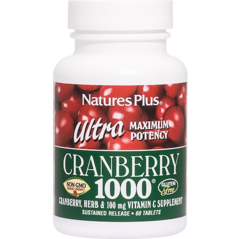 Nature's Plus Ultra Cranberry 1000mg 60 ταμπλέτες